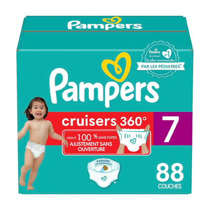 Pampers Cruisers 360 Pull-On Diapers, Size 7, Babyproof up to 100% leakproof diaper, 1 Pack (Count of 88)