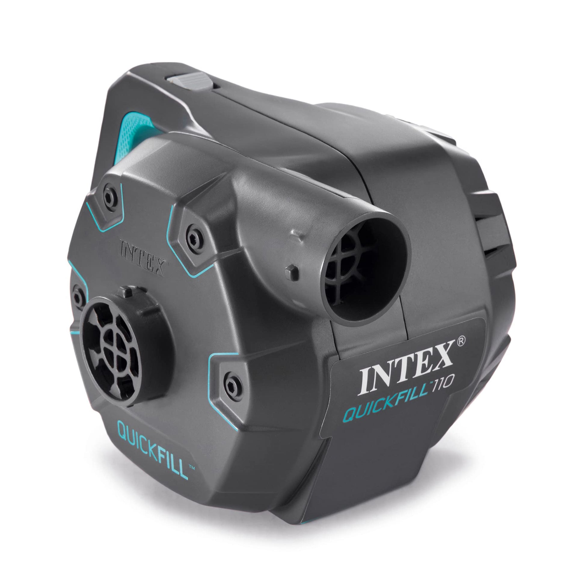 INTEX 66643E QuickFill 120 Volt AC Electric Pump: Inflates and Deflates Air Mattresses – Includes 3 Interrconnecting Nozzles – Easy Carry Handle – 1100 L/Min Air Flow – Indoor Use Intex