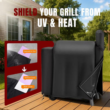 SHINESTAR Upgraded Grill Cover for Traeger Pro Series 575/22, Sturdy & Waterproof, Special Zipper Design, Easy to Put On and Take Off SHINESTAR