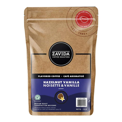Zavida Hazelnut Vanilla Whole Bean Coffee - 907g