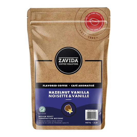 Zavida Hazelnut Vanilla Whole Bean Coffee - 907g