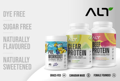 ALT Nutrition Grass-Fed Beef Protein Isolate Powder | 20g Protein from Hydrolyzed Beef Isolate, Dairy Free | Clear Smooth Juice-Like Texture | Naturally Flavoured, 25 Servings (Raspberry Lemonade) ALT Nutrition
