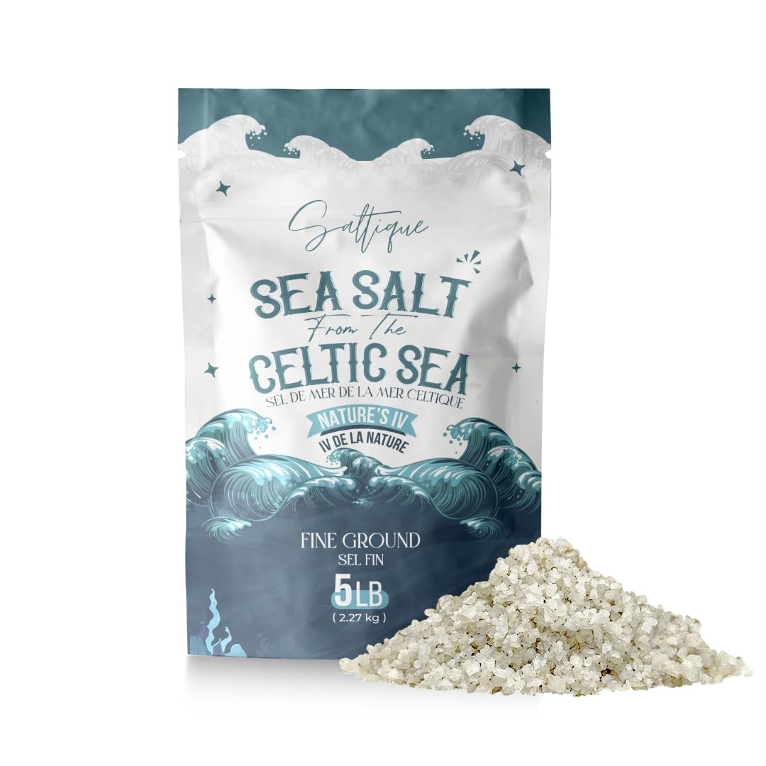 Saltique Celtic Sea Salt Fine Ground - 100% Natural Unrefined Hand-Harvested Mineral Salt (5lb)