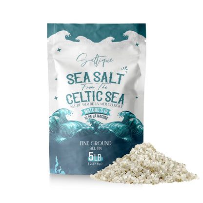 Saltique Celtic Sea Salt Fine Ground - 100% Natural Unrefined Hand-Harvested Mineral Salt (5lb)