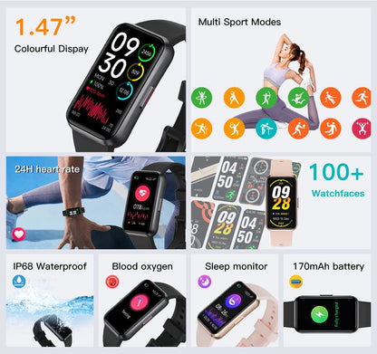 USMECBL Fitness Tracker, Blood Oxygen Heart Rate Sleep 24/7 Health Monitor/Calorie Steps Counter Pedometer Activity Smart watchs/Notifications for Android/iOS Men Women - Available at All In One Marketplace Canada