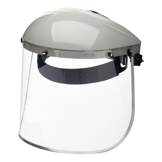 Sellstrom Advantage Face Shield - Lightweight, High Impact, Polycarbonate Window with Reinforced Aluminum Binding, Protective Crown & Adjustable Ratchet Headgear, for Grinding, Cutting - CSA Z94.3 - Available at All In One Marketplace Canada