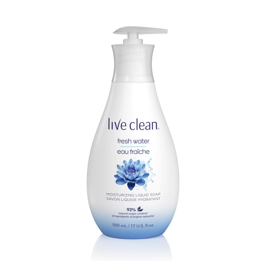 Live Clean Fresh Water Hydrating Liquid Hand Soap, 500 ml (Pack of 4)(Packaging may vary) - Available at All In One Marketplace Canada