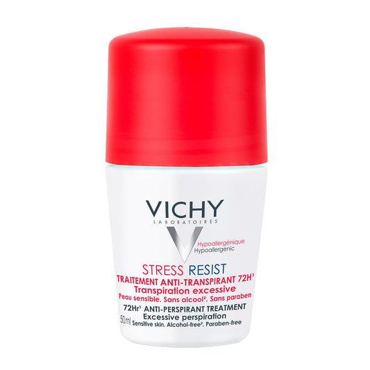Vichy Stress Resist Anti-Perspirant Roll-on Deodorant for All Skin Types and Excessive Perspiration,Sweat Protection and Anti-Odor, Hypoallergenic, Paraben-Free, 50mL - Available at All In One Marketplace Canada