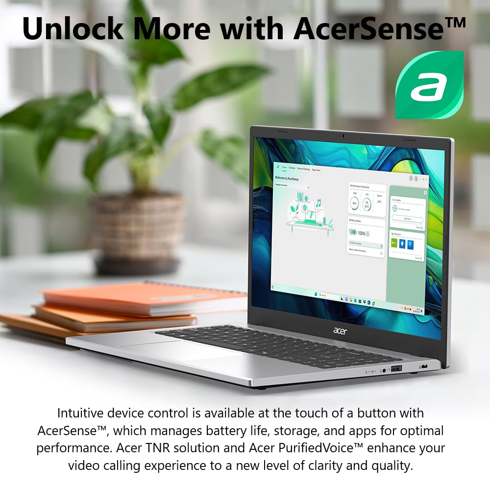 Acer Aspire Go 15 15.6'' Laptop, Intel Core 3 N355, 8 GB RAM, 128 GB SSD, Windows 11 Home in S Mode