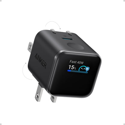 Anker Nano USB C Charger,45W USB C Charger Block with Smart Display,180°Foldable Plug,Smart Recognition,Built-in Care Mode,for iPhone17/16/15 (Non-Battery,One USB-C Port,No Cable Included) - Available at All In One Marketplace Canada