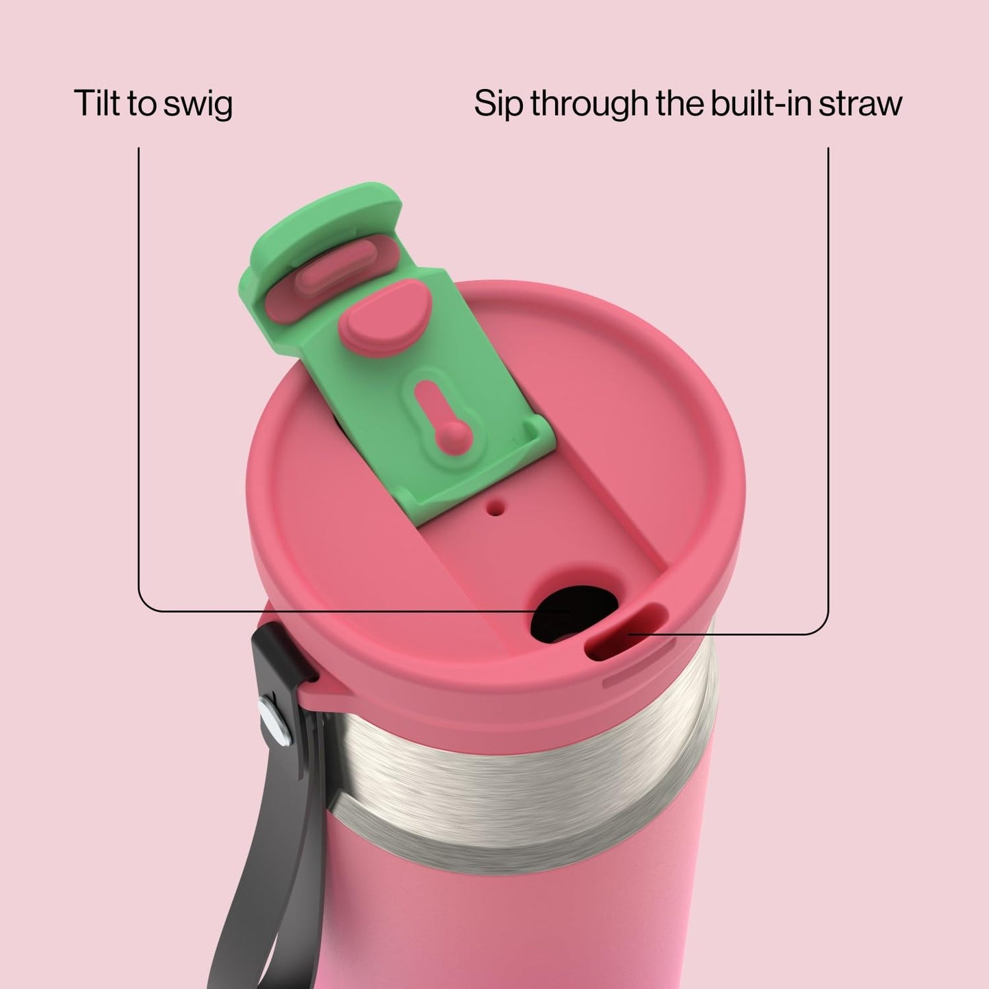Contigo DualSip 16 oz Compact Water Bottle w/ 2-Way Lid (Drink from Straw or Spout) | Vacuum-Insulated Stainless Steel for Cold Drinks | 100% Leakproof | BPA & Lead-Free | Dishwasher Safe 🍁 All In One Marketplace Canada