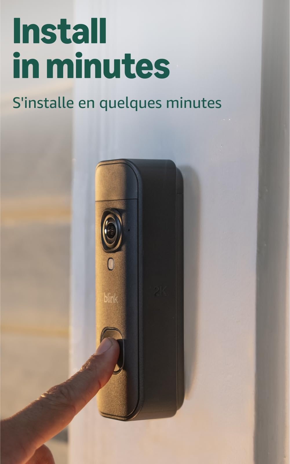 Blink Battery Doorbell 2K+ (newest model) — Wireless video doorbell, 2K video resolution, enhanced audio. Sync Module Core included – System (Black)