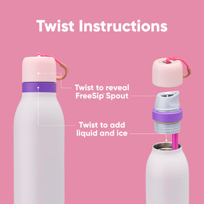 Owala FreeSip Twist Insulated Stainless Steel Water Bottle with Straw for Sports and Travel, BPA-Free, 24-oz, Pink/Purple (Dreamy Field) 🍁 All In One Marketplace Canada