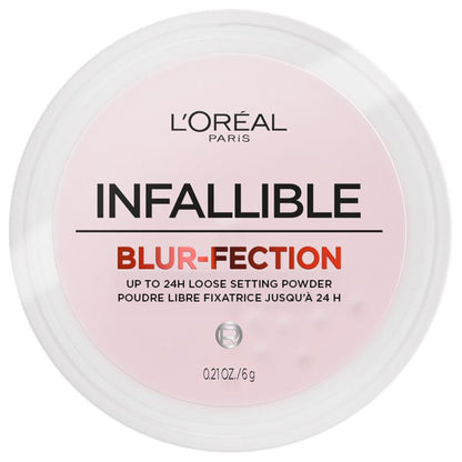 L'Oréal Paris Infallible Blur-Fection Loose Powder, Brightening Pink Setting Powder with Soft Matte Finish, Locks in Makeup for Up to 24H, 10 Light Pink, 6g L'Oreal Paris