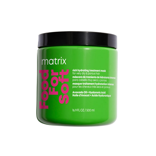 Matrix Rich Hydrating Treatment Mask for Very Dry and Porous Hair, With Avocado Oil and Hyaluronic Acid, Food For Soft, 500 ml - Available at All In One Marketplace Canada