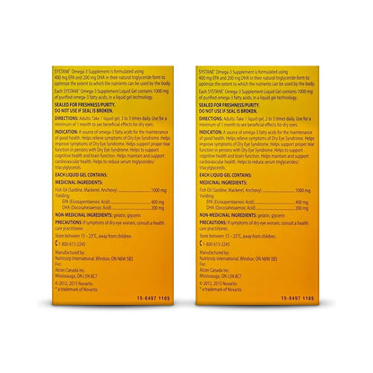 Systane Omega-3 Supplement for Dry Eyes, Eye Supplement for Adults, Tear Film Support, Tear film Support, Ocular Supplement for Dry Eyes - 60 Liquid Gels - Available at All In One Marketplace Canada