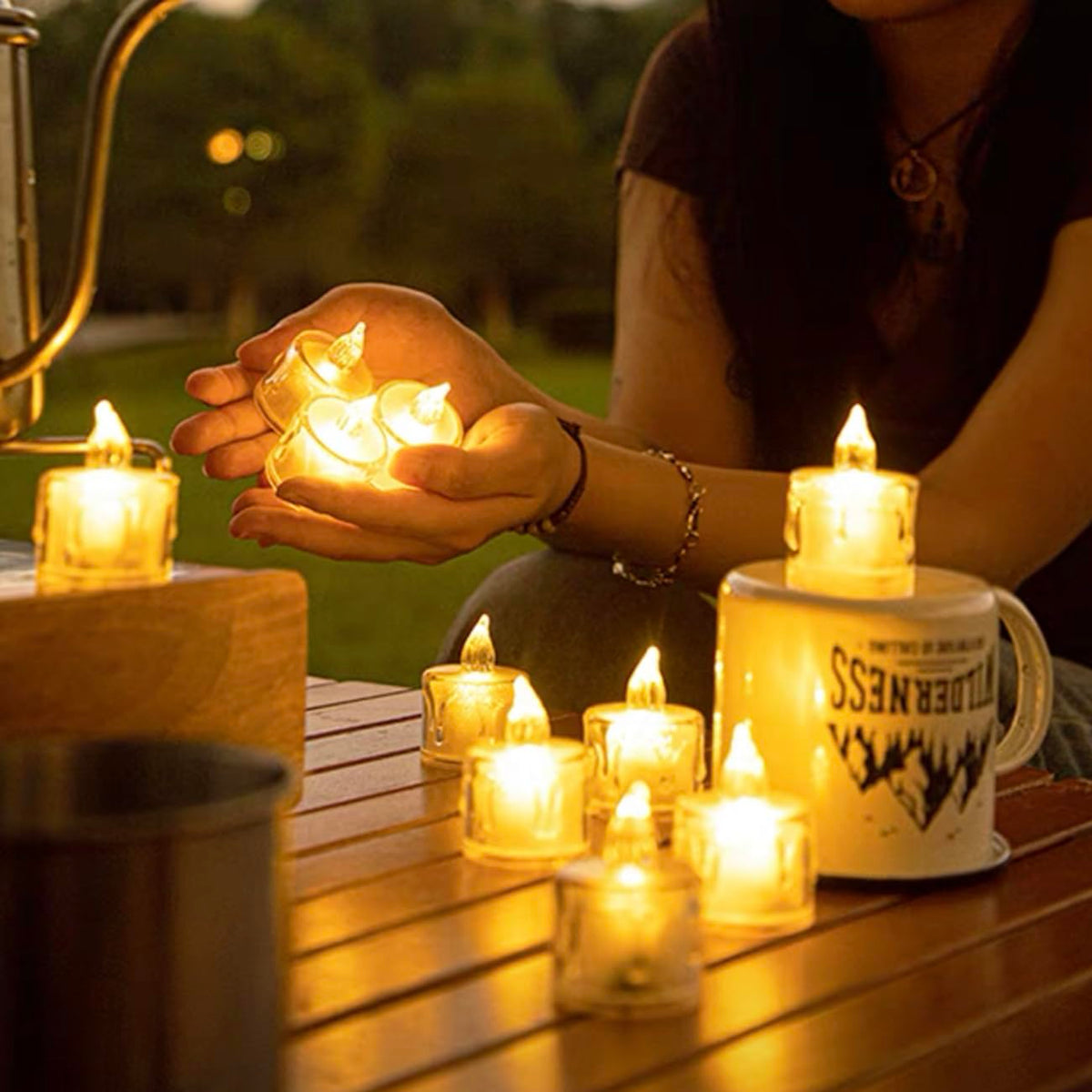 SupBri 24Pack Flameless Tea Lights Candles Battery Operated, Crystal Led Tealight Candles,Votive Candles Electric Fake Candles for Wedding Valentines Halloween Christmas 🍁 All In One Marketplace Canada