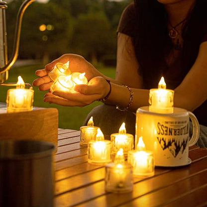 SupBri 24Pack Flameless Tea Lights Candles Battery Operated, Crystal Led Tealight Candles,Votive Candles Electric Fake Candles for Wedding Valentines Halloween Christmas 🍁 All In One Marketplace Canada