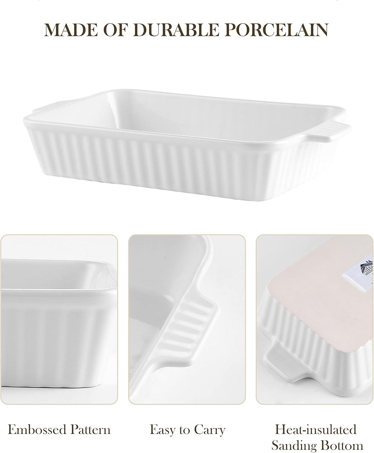 MALACASA Casserole Dishes for Oven, Ceramic Baking Dishes Set of 4, White 🍁 All In One Marketplace Canada