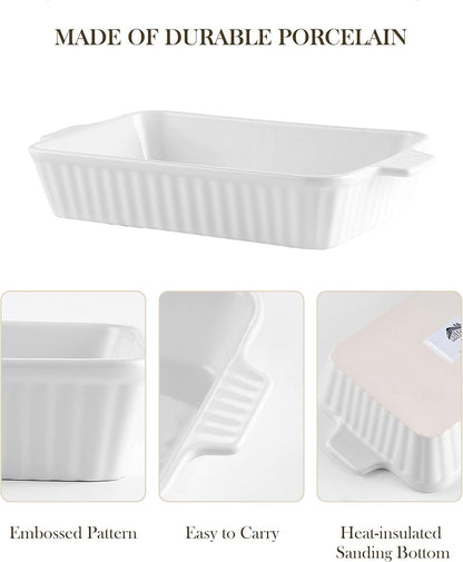 MALACASA Casserole Dishes for Oven, Ceramic Baking Dishes Set of 4, White 🍁 All In One Marketplace Canada