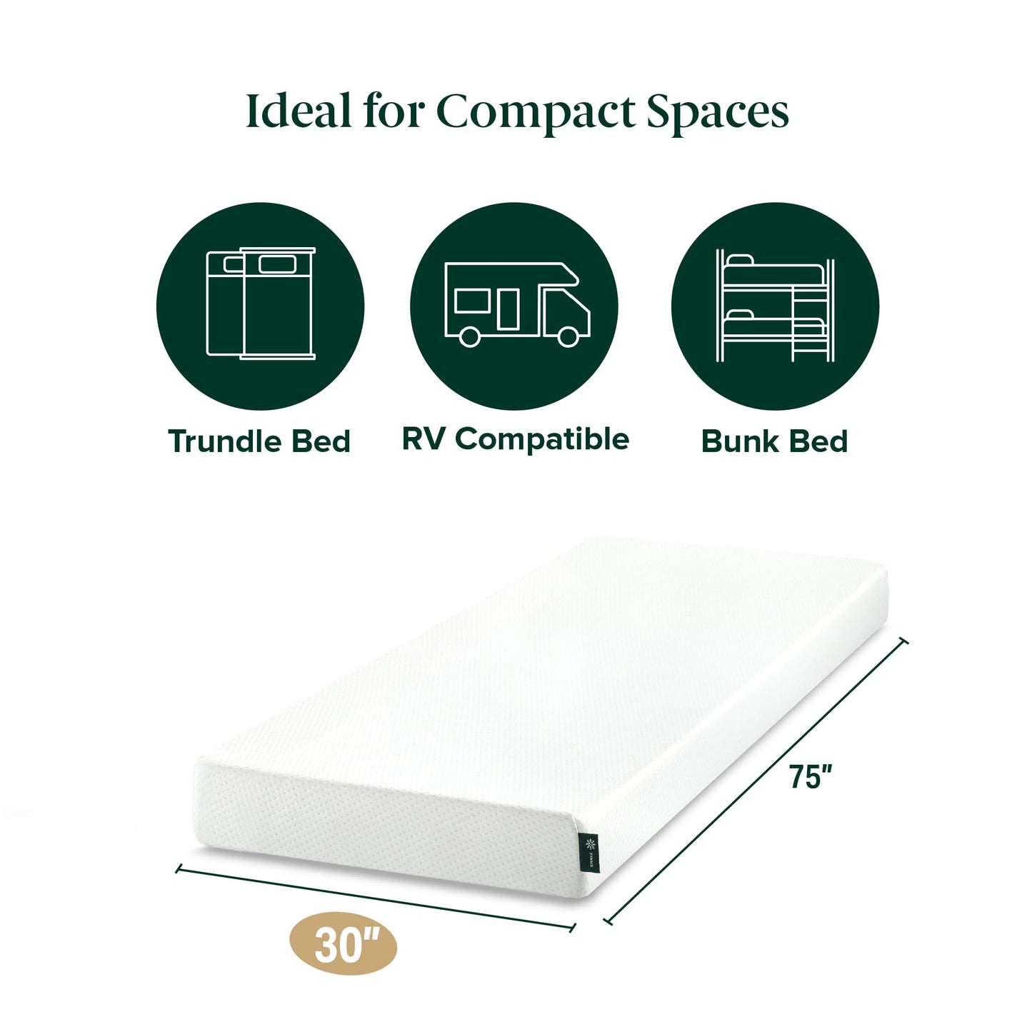 ZINUS 5 Inch Memory Foam Mattress/Bunk Bed Mattress, Narrow Twin - Available at All In One Marketplace Canada
