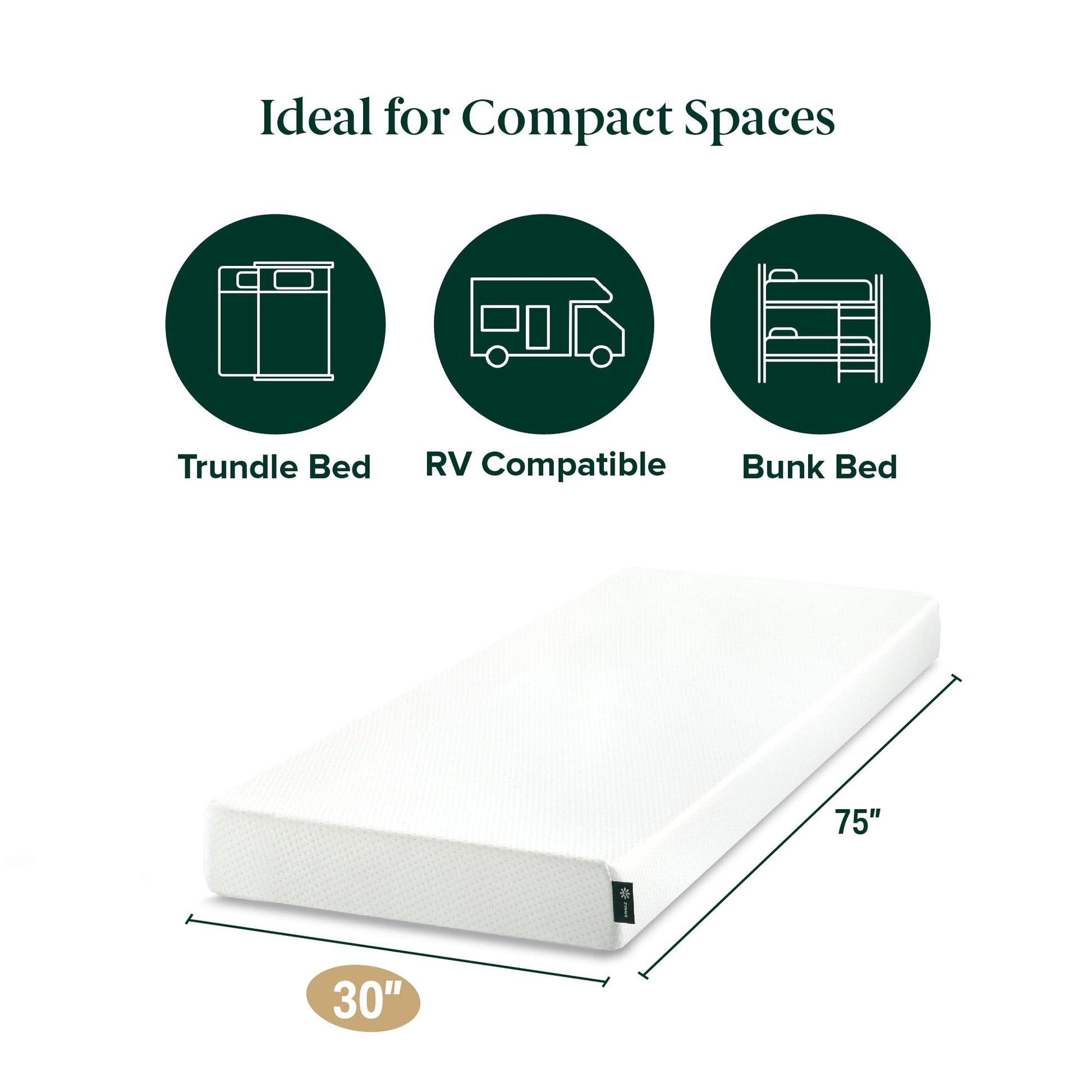 ZINUS 5 Inch Memory Foam Mattress/Bunk Bed Mattress, Narrow Twin - Available at All In One Marketplace Canada