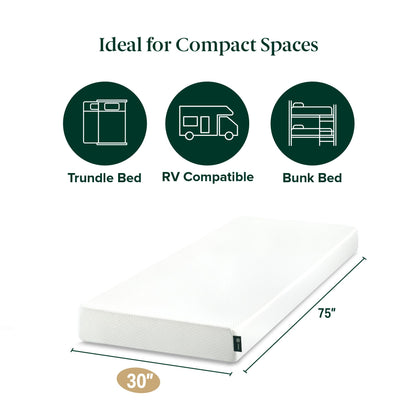 ZINUS 5 Inch Memory Foam Mattress/Bunk Bed Mattress, Narrow Twin - Available at All In One Marketplace Canada