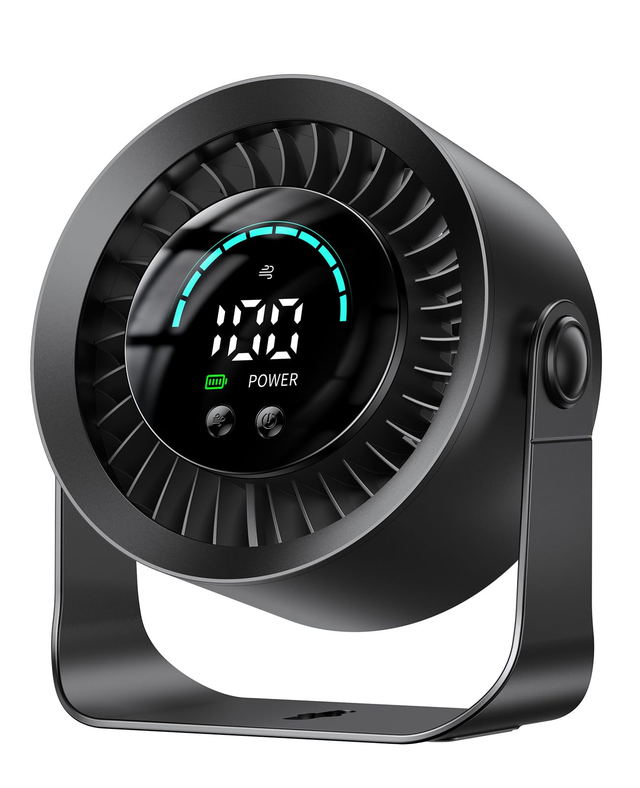 DIGIX Rechargeable USB Desk Fan for Bedroom, 100 Speeds, 360° Rotation, Wall Mounted Design Small Portable Table Fan with LED Display, Quiet Personal Desktop Cooling Fans for Home Office (Black) - Available at All In One Marketplace Canada