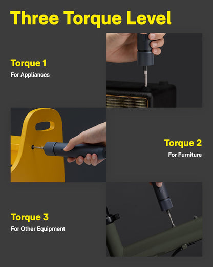HOTO Electric Screwdriver Set, 3.6V Rechargeable Screwdriver Set with 25 S2-Steel Bits, Cordless Power Screwdriver Set with LED Light, All-in-One Design, 1500mAh 800 Times, USB-C Charging - Available at All In One Marketplace Canada