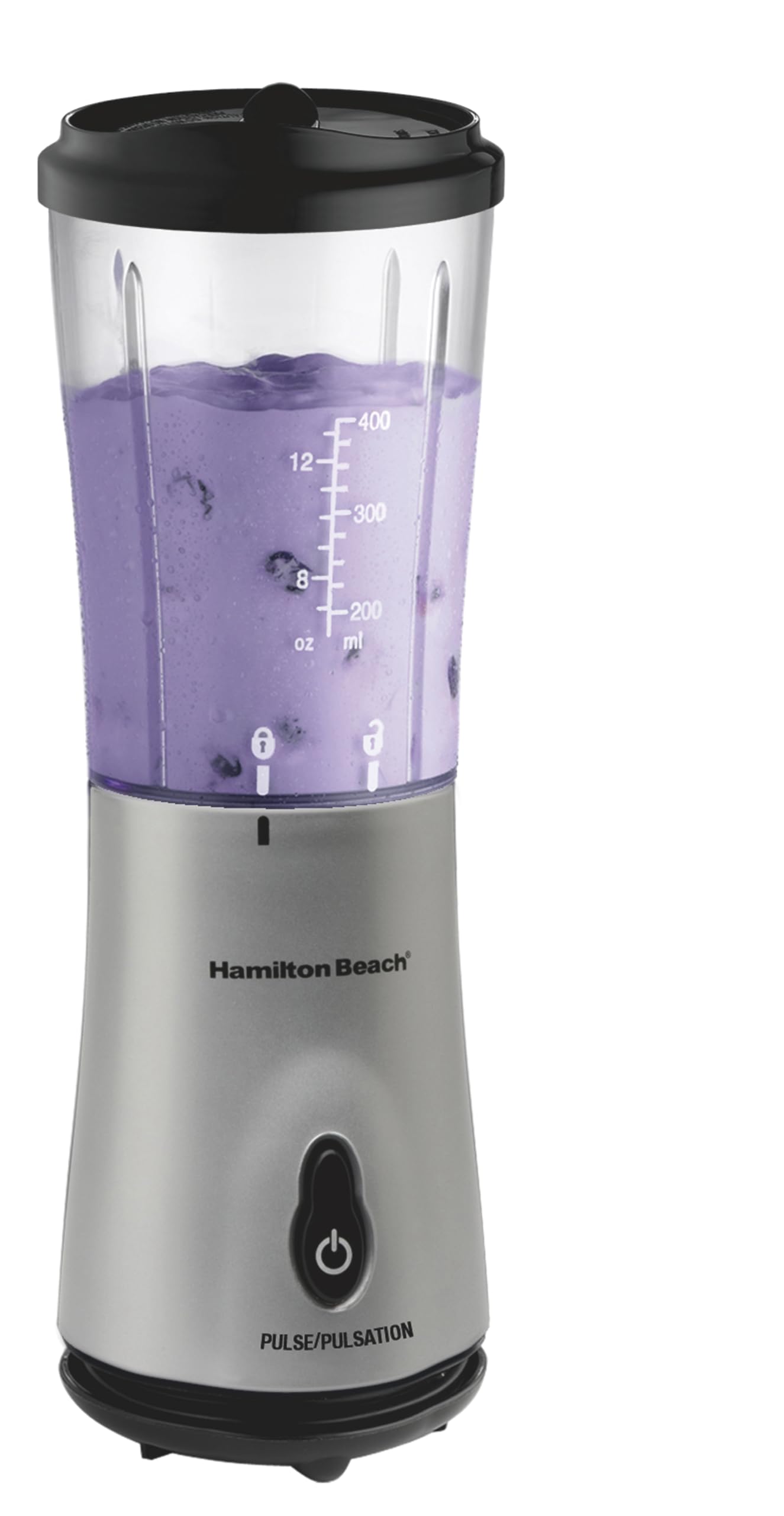 Hamilton Beach Personal Blender for Smoothies & Shakes, Portable Single Serve Blender with Travel Lid, 14 oz BPA-Free Jar, 175W, Compact Countertop Blender, Silver, 51107C 🍁 All In One Marketplace Canada