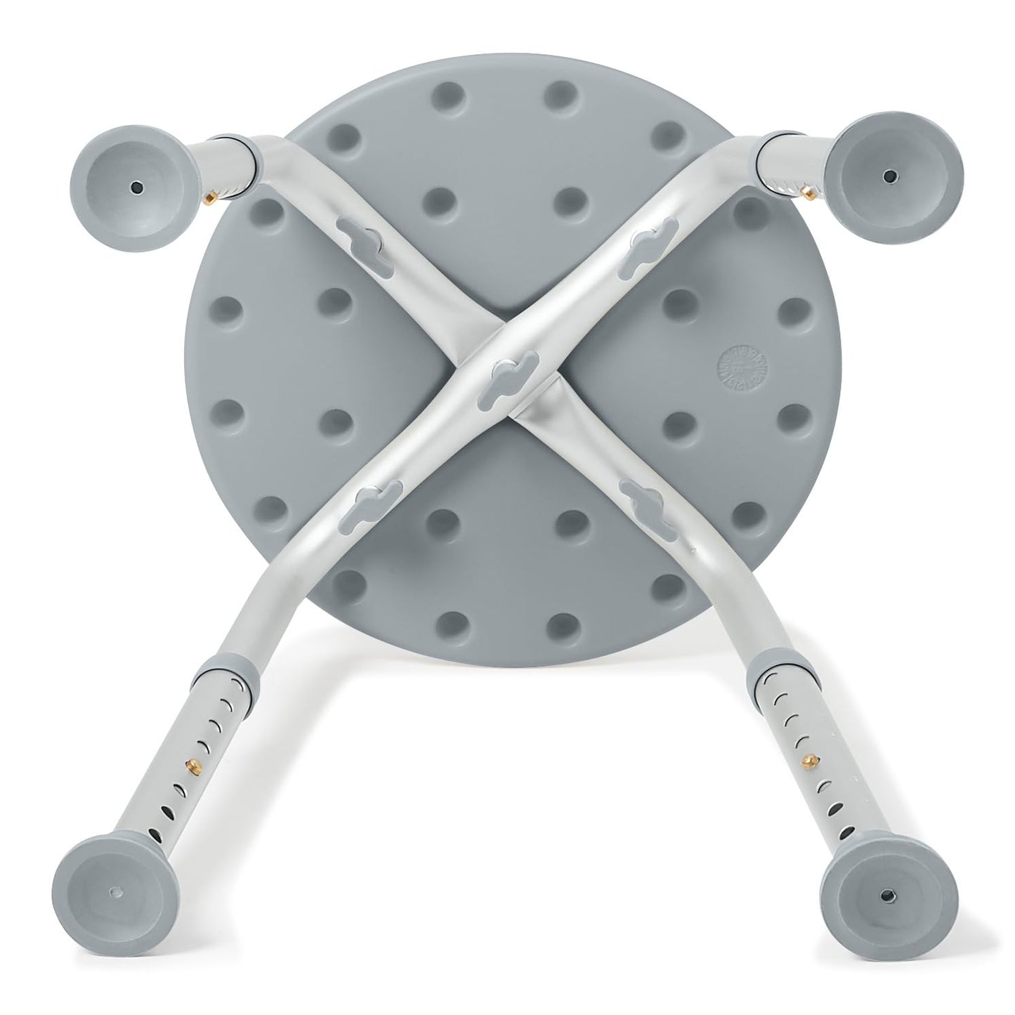Medline Round Shower Stool, Gray, Tool-Free Assembly, 300lb Capacity Medline