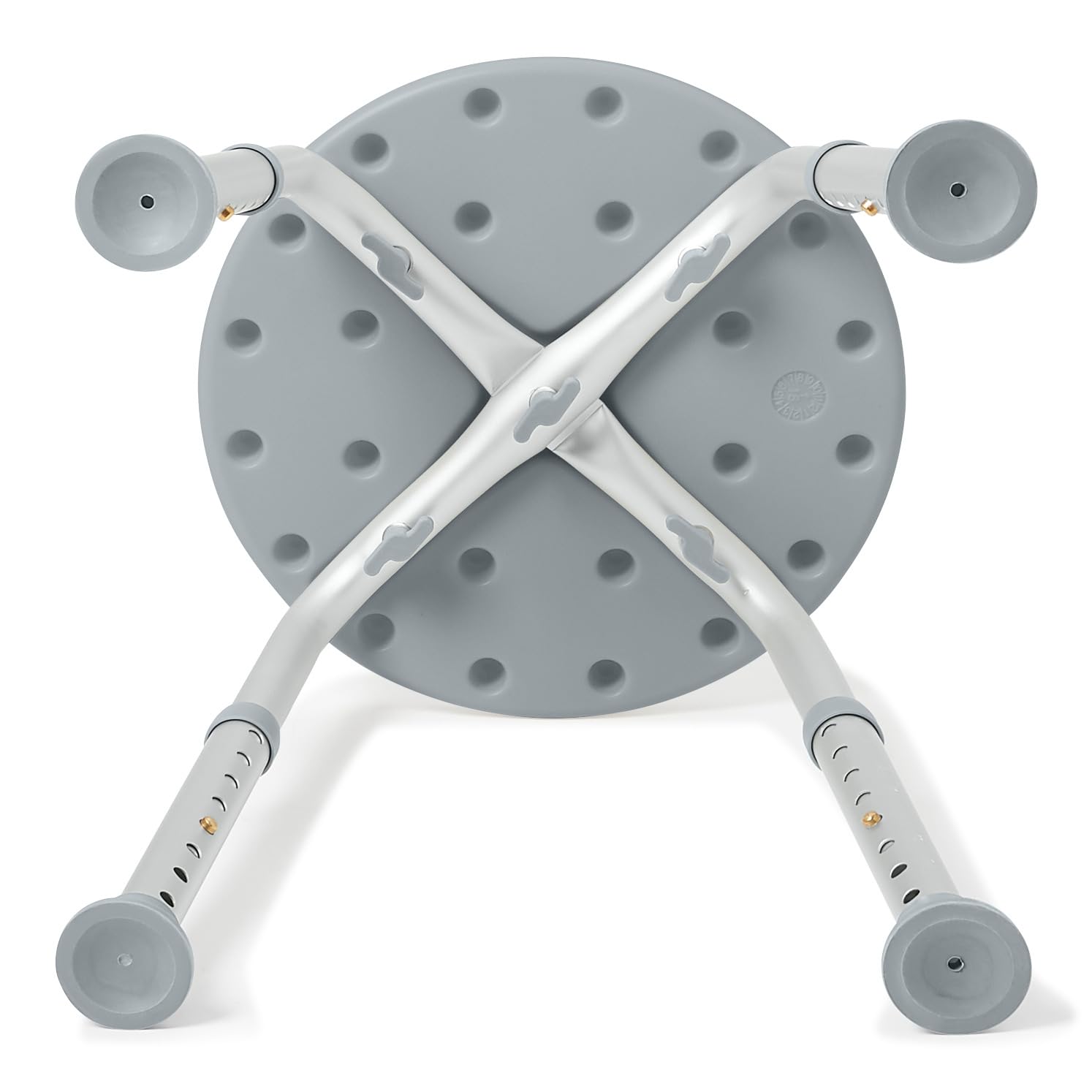Medline Round Shower Stool, Gray, Tool-Free Assembly, 300lb Capacity Medline