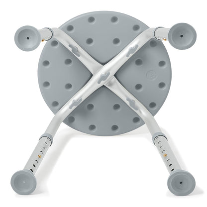 Medline Round Shower Stool, Gray, Tool-Free Assembly, 300lb Capacity Medline