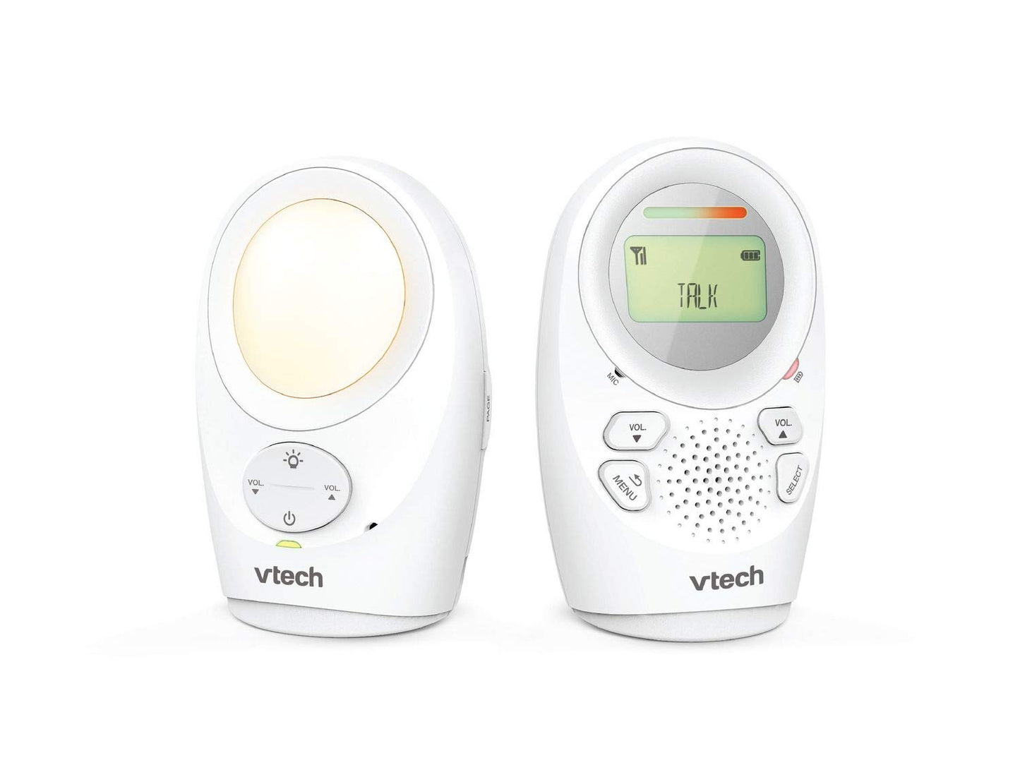 VTech DM1211 Enhanced Range Digital Audio Baby Monitor with Night Light, 1 Parent Unit, Silver & White VTech