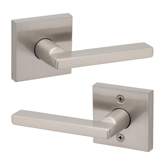 Weiser Halifax Satin Nickel Door Handle, Reversible Passage Lever, Interior Door Handles for Hall and Closet Door, Non-locking Hall/Closet Door Handles, Modern Home Décor 🍁 All In One Marketplace Canada