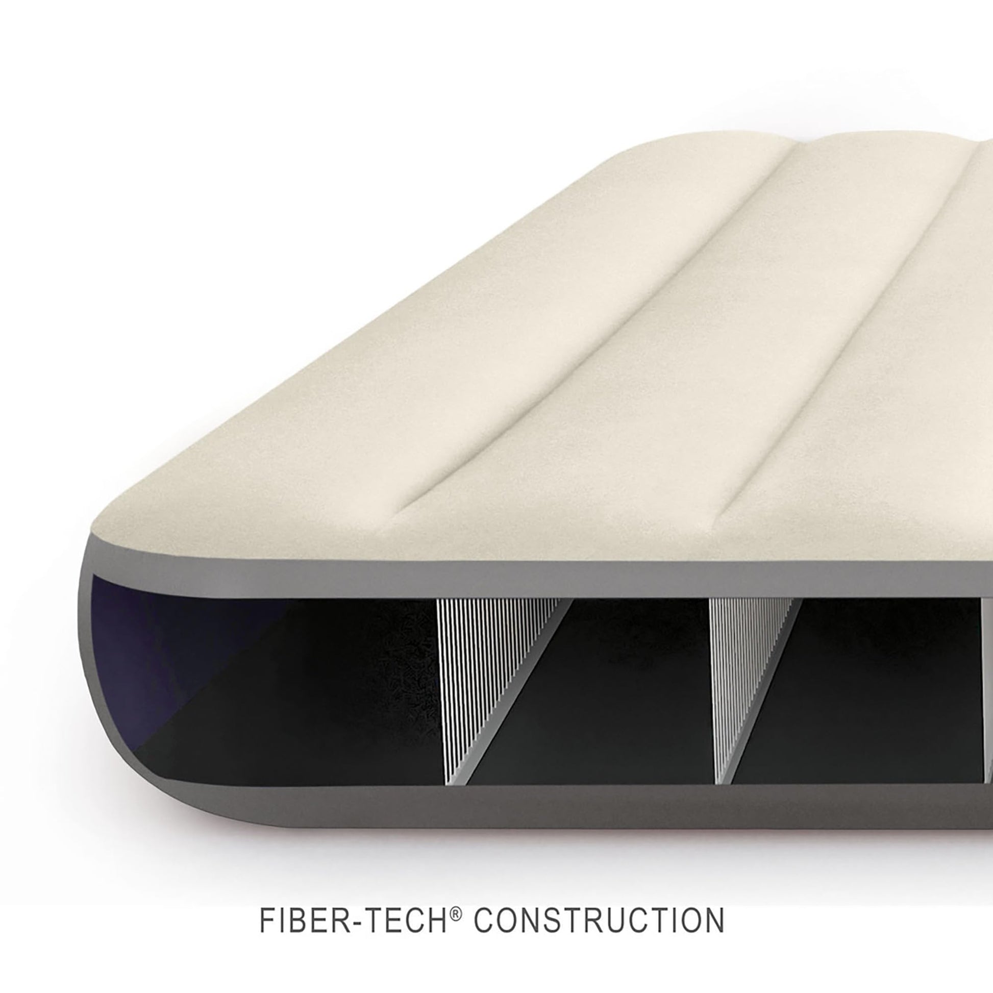 INTEX 64103E Dura-Beam Standard Single-High Air Mattress: Fiber-Tech – Queen Size – 10in Bed Height – 600lb Weight Capacity – Pump Sold Separately