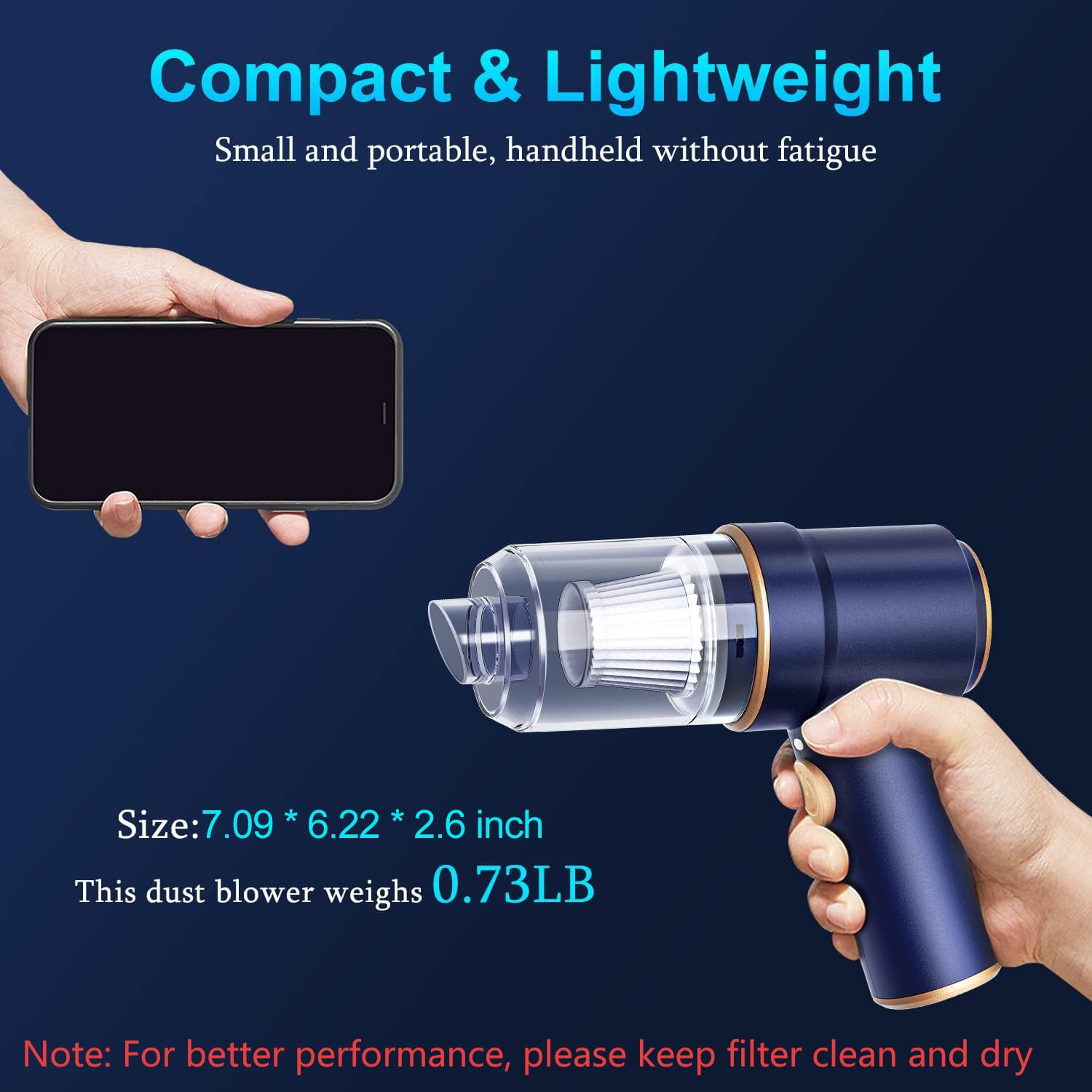 KMM Handheld Car Vacuum Cleaner, 19000Pa Vacuum Cleaner and Air Duster, 120W High Power Hand Held Vacuum with LED Light and Multi-Nozzles for Car, Home, Office, Pet Medium - Available at All In One Marketplace Canada