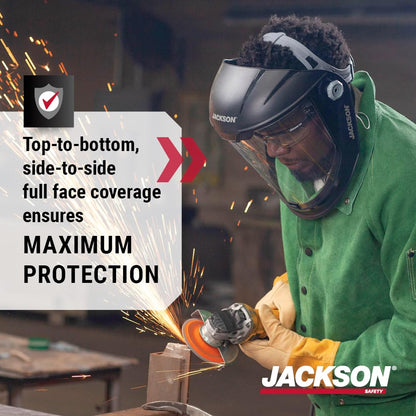 Jackson Safety Maxview Face Shield, Uncoated Clear Tint, for Work CSA Z94.3