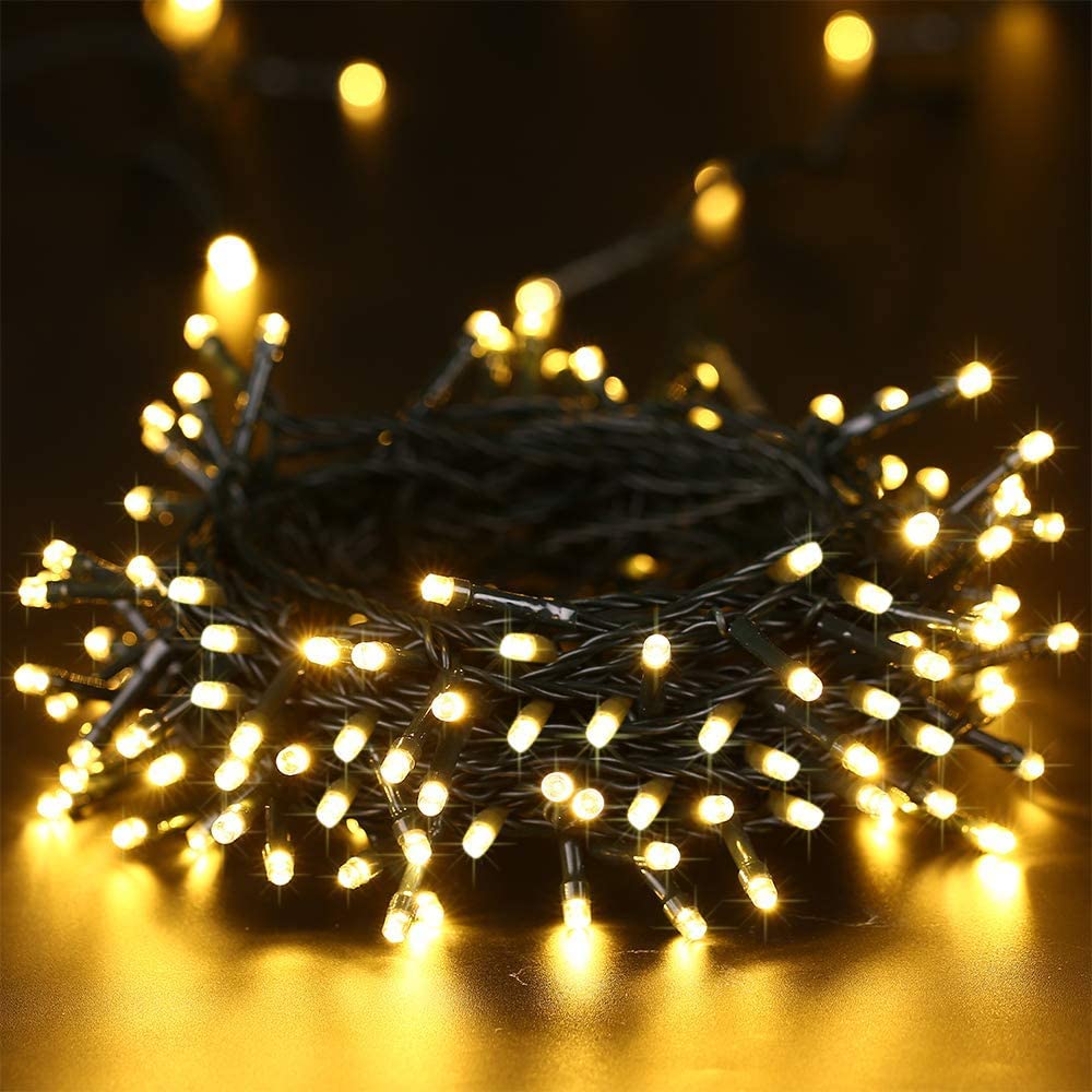 Solar String Lights Outdoor, 98.4ft 300 LED Solar Fairy Lights 8 Modes Waterproof Solar Powered Lights for Garden, Patio, Home, Party, Wedding, Holiday, Tree, Outdoor Decor (Warm White) 🍁 All In One Marketplace Canada