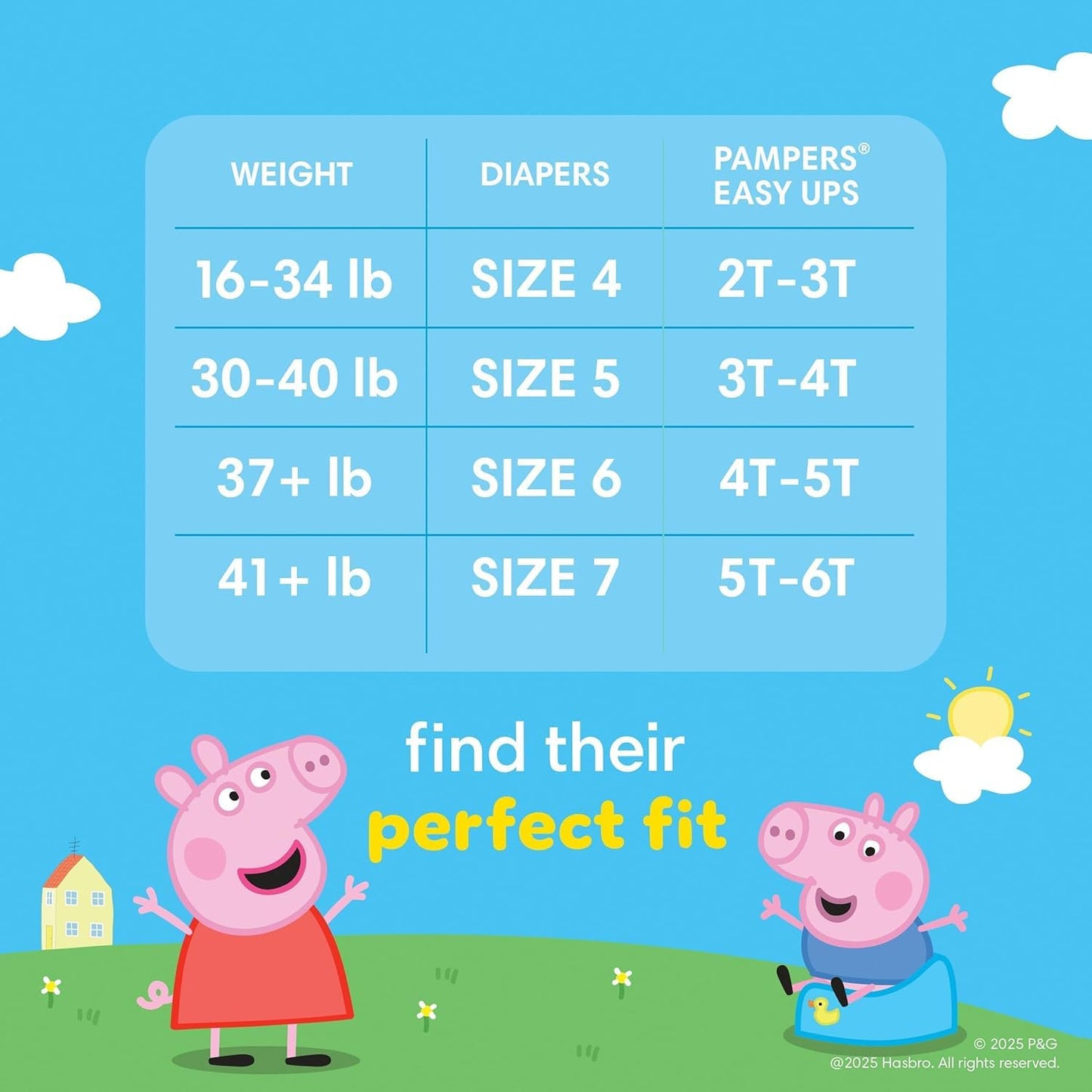 Pampers Easy Ups Girls & Boys Potty Training Pants, Size 5 (3T4T), Peppa Absorbent Training Underwear, Up to 100% Leakproof Day and Night, Hypoallergenic, 1 Pack (Count of 124) Pampers