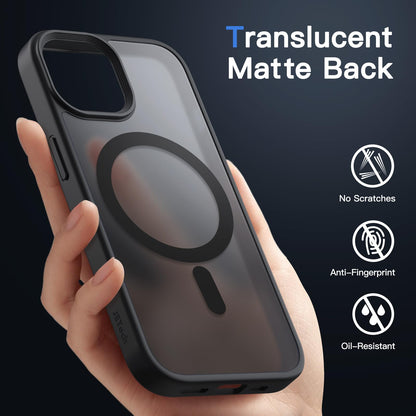 JETech Magnetic Matte Case for iPhone 15, Black