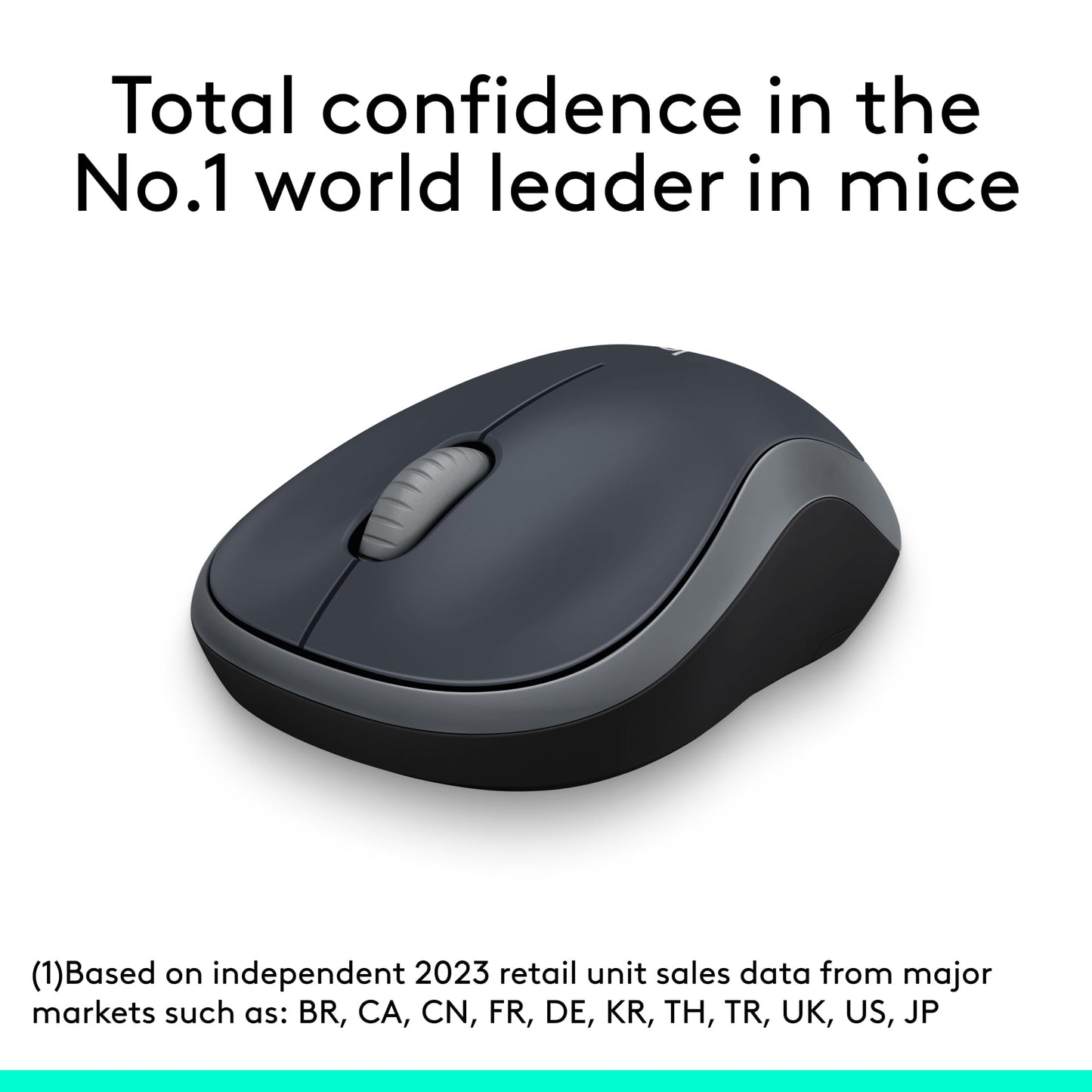 Logitech M185 Wireless Mouse, 2.4GHz with USB Mini Receiver, 12-Month Battery Life, 1000 DPI Optical Tracking, Ambidextrous, Compatible with PC, Mac, Laptop - Swift Grey - Available at All In One Marketplace Canada