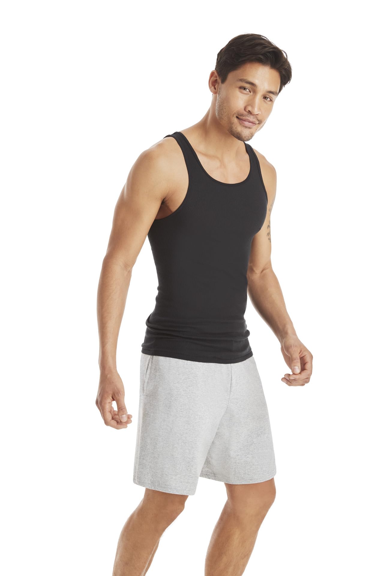 Débardeur côtelé en coton Hanes pour homme, 6 paquets, assorti, taille S