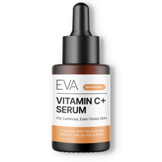 Eva Naturals Vitamin C+ Serum for Face – Anti Aging Facial Serum with Retinol, Salicylic Acid, Niacinamide & Hyaluronic Acid – Dark Spot, Fine Line & Wrinkle Support for Radiant Skin