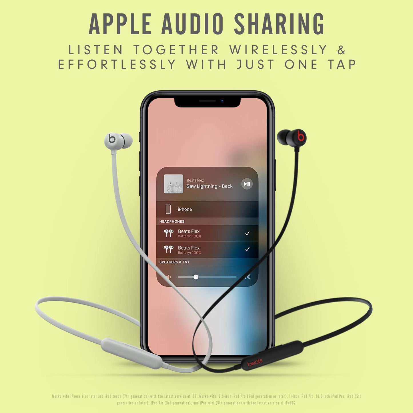 Beats Flex Wireless Earbuds Apple W1 Headphone Chip, Magnetic Earphones, Class 1 Bluetooth, 12 Hours of Listening Time, Built-in Microphone - Blue 🍁 All In One Marketplace Canada
