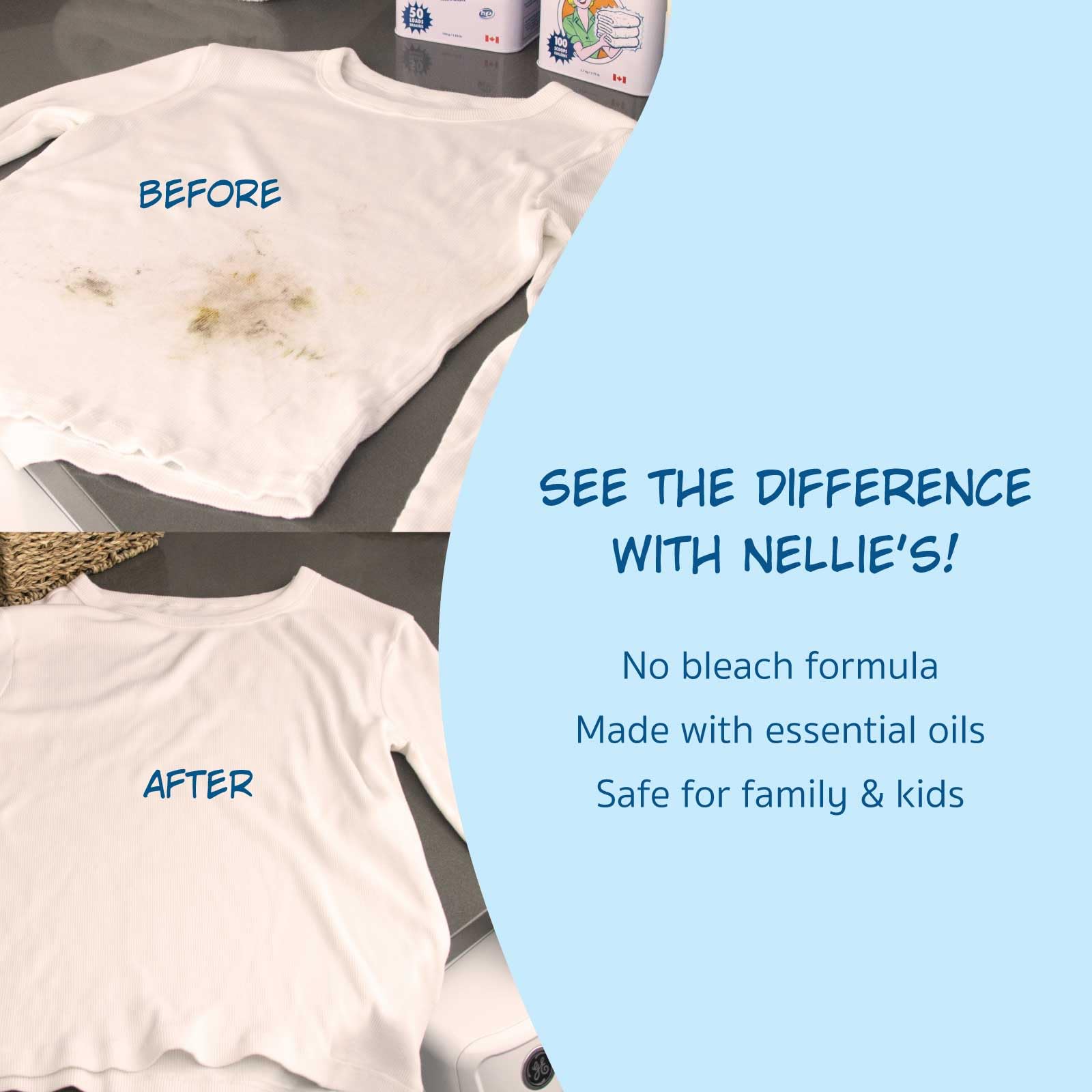 Nellie's Wow Stick - Stain Remover for Fabrics & Clothes - Cleans Grass, Makeup, Wine, Grease, Coffee, Blood and Pet Stains for Fabrics, Laundry, and More - Plant-Based & Eco-Friendly (2.7 oz.) - Available at All In One Marketplace Canada