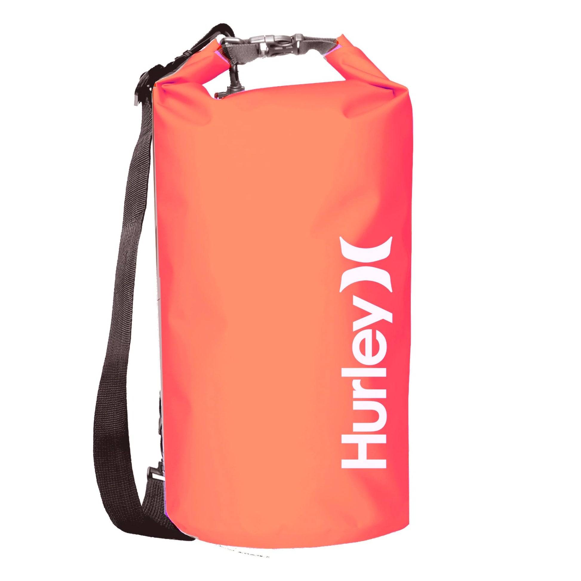 Hurley 30L Waterproof Solid Dry Bag, Camping Bag, Beach Bag, Waterproof Backpack, Neon Pink Hurley