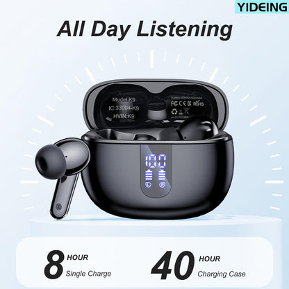 Wireless Earbuds, Bluetooth 5.3 Headphones with HiFi Stereo Sound,40H Playtime with LED Power Display Charging Case, IPx7 Waterproof in-Ear Earphone with Mic for Phone Computer Laptop,Black - Available at All In One Marketplace Canada