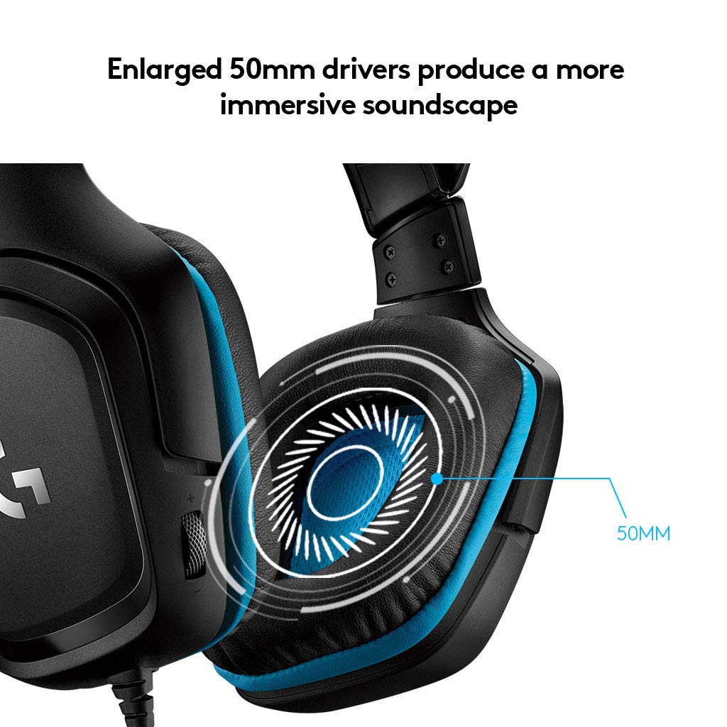 Logitech G432 Wired Gaming Headset - Black
