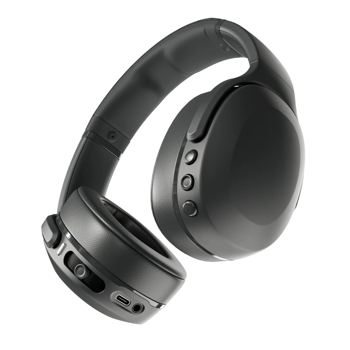 Skullcandy Crusher Evo Wireless Bluetooth Headphones with Multi-Sensory Bass, Noise Isolating Over-Ear Fit, Up to 40 Hours Battery, Microphone for iPhone Android - True Black - Available at All In One Marketplace Canada